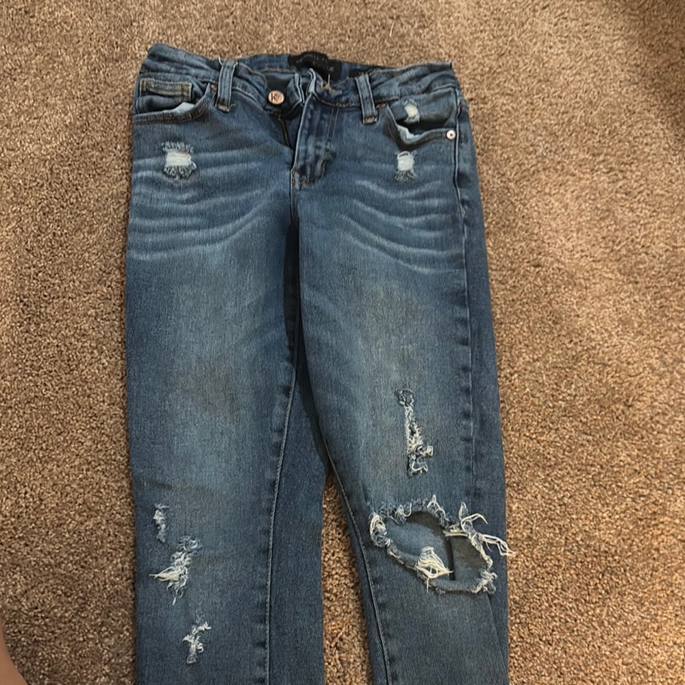 Kendall & Kylie Blue Skinny Jeans with Distressed Details